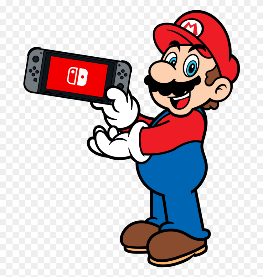 696x825 Fan Art Of Mario Characters Using The Nintendo Switch Mario With Nintendo Switch, Super Mario, Person, Human HD PNG Download