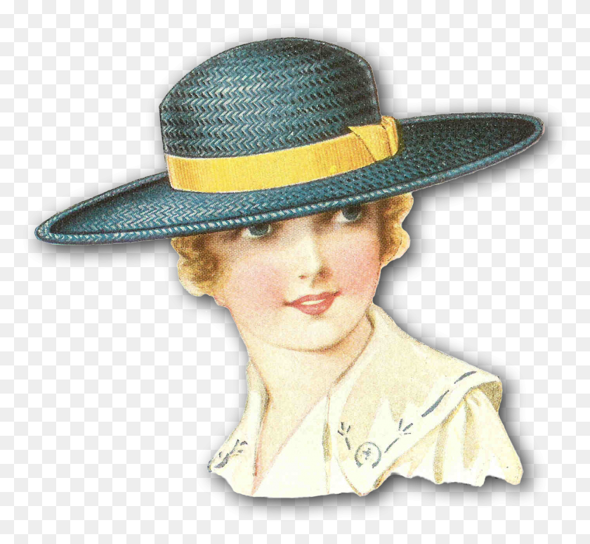 1402x1284 Fancy Hat Cliparts Clipart Transparent Vintage Frauen, Clothing, Apparel, Sun Hat HD PNG Download
