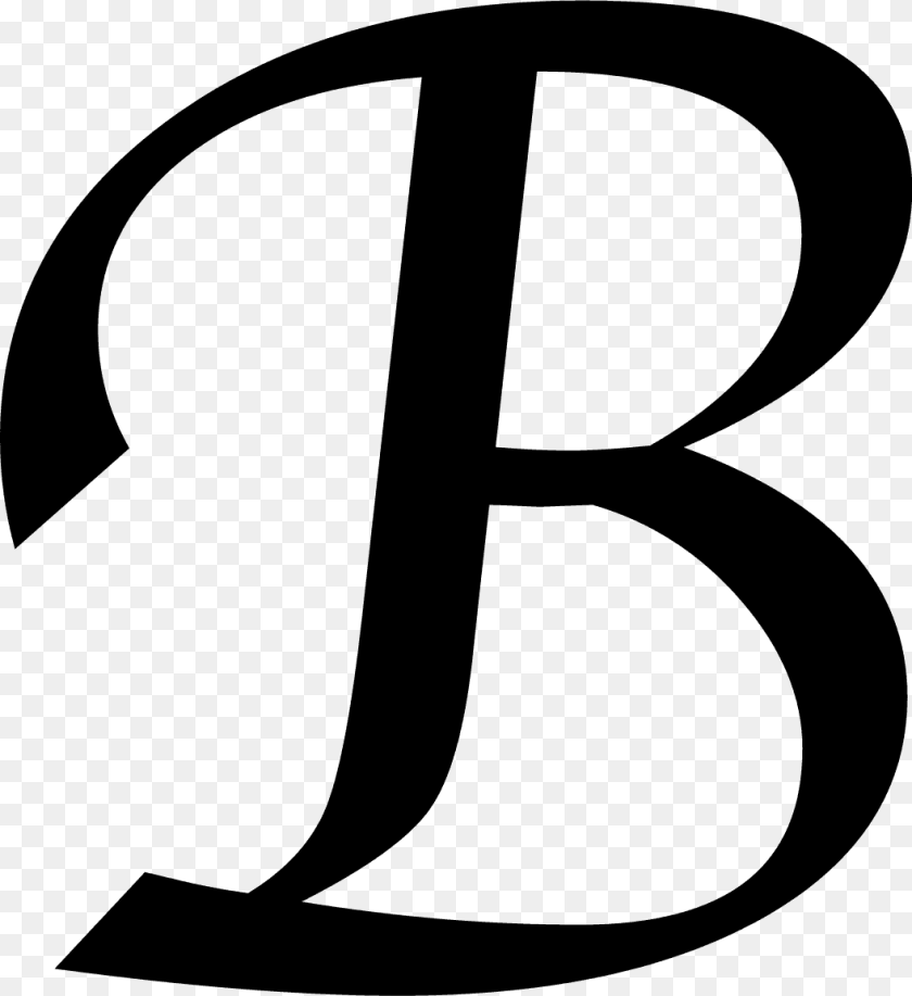 1056x1153 Fancy Letter B Picture Fancy B Transparent Background, Gray Sticker PNG