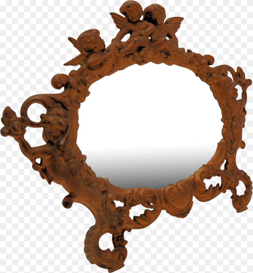 1276x1375 Fancy Oval Frame, Mirror, Cross, Symbol, Bronze Transparent PNG