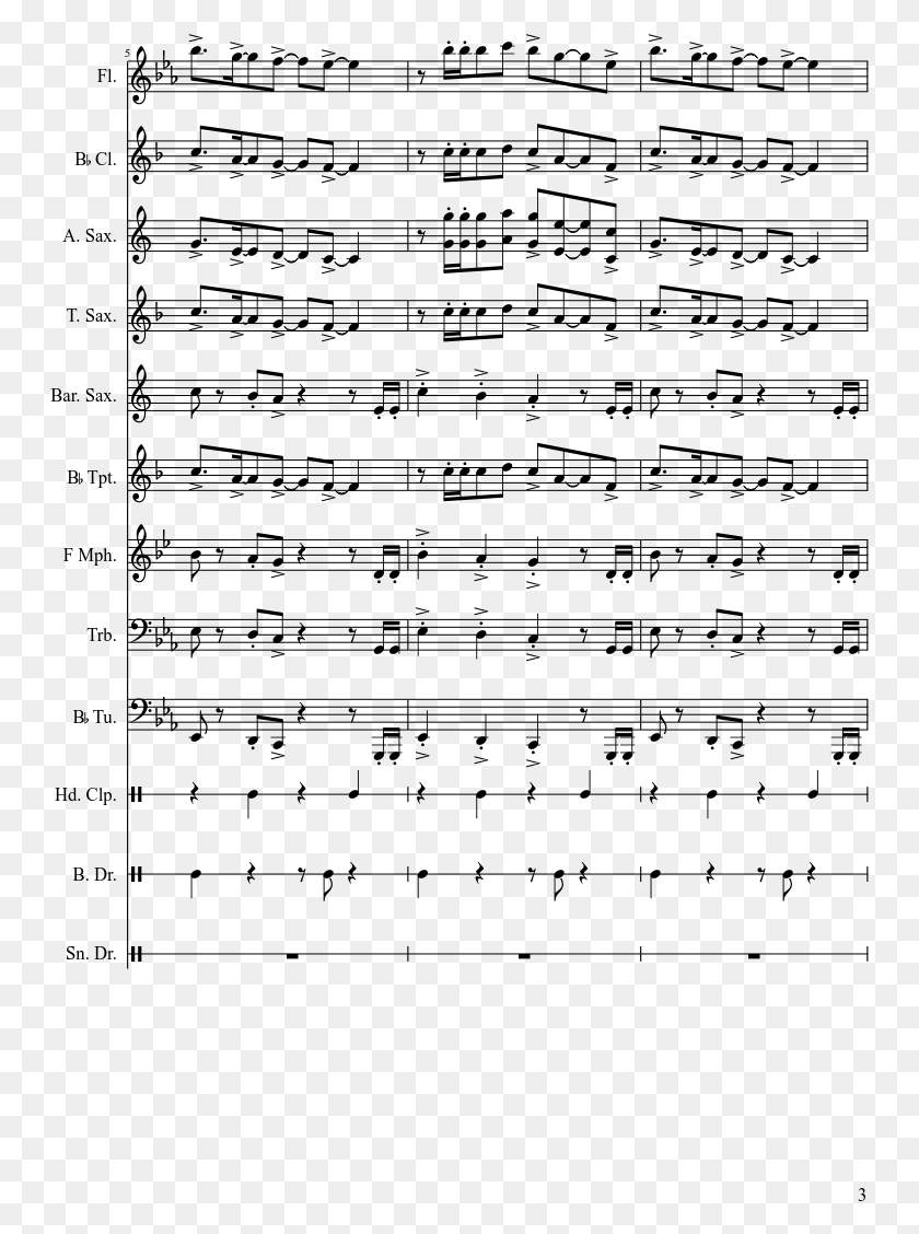 749x1068 Fancy Sheet Music Composed By Iggy Azalea Arr Kung Fu Fighting Flute Sheet Music, Gray, World Of Warcraft HD PNG Download