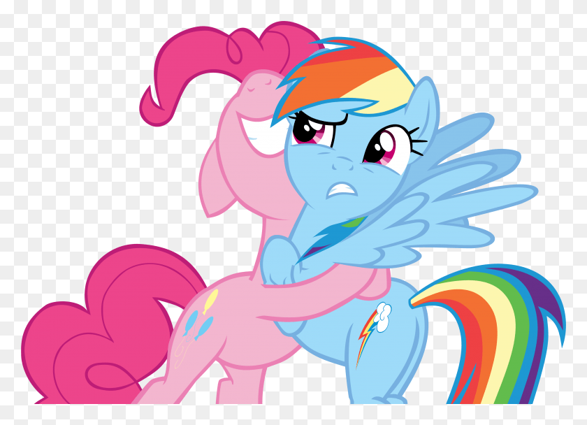 3700x2602 Descargar Png Fanmade Pinkie Pie Abrazando Rainbow Dash Por Snx11 Mlp Rainbow And Pinkie Vector Png