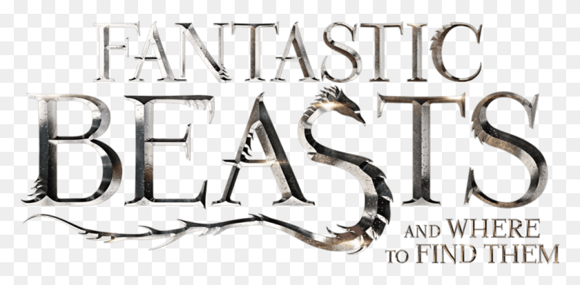 1024x464 Fantastic Beasts Harry Potter Logo Newt Scamander Fantastic Beasts Logo, Text, Alphabet, Hook HD PNG Download