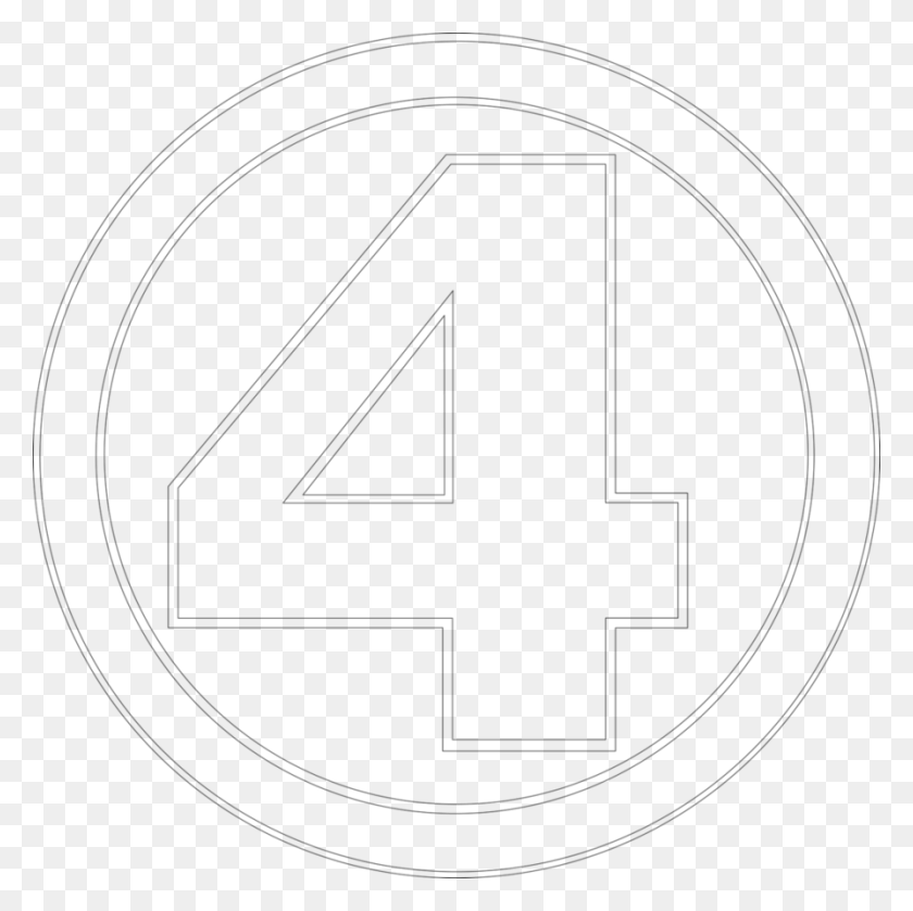 894x893 Fantastic Four Symbol Outline By Mr Droy Circle, Gray, World Of Warcraft HD PNG Download