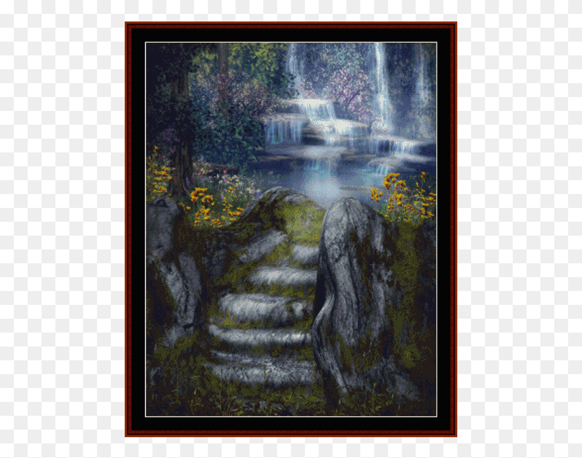 481x601 Fantasy Cross Stitch Pattern By Cross Stitch Collectibles Fantasy Waterfalls, Outdoors Descargar Hd Png