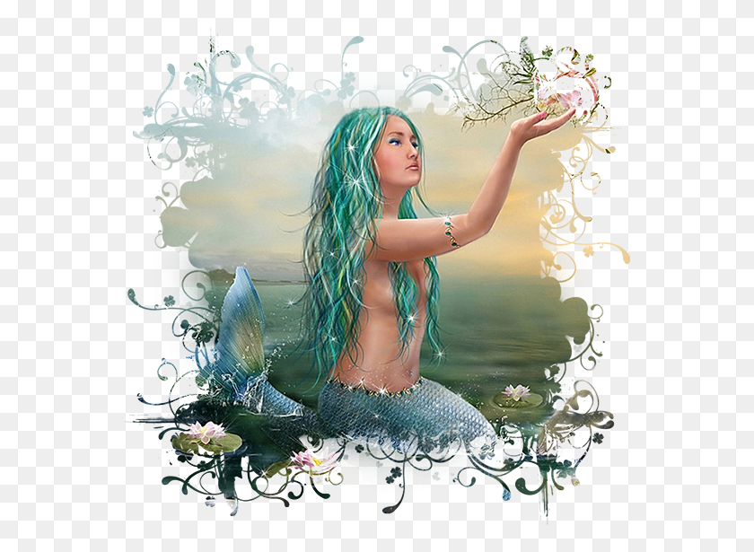 566x555 Fantasy Mermaid, Person, Human HD PNG Download