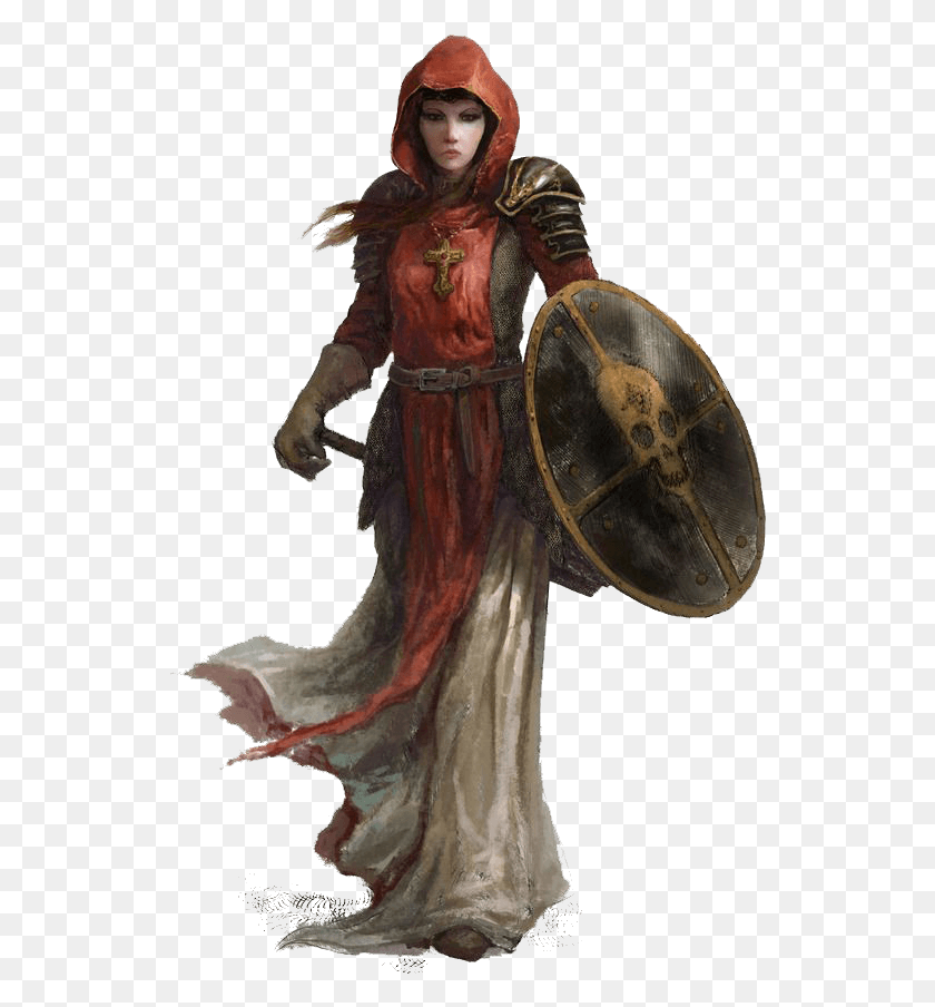 536x844 Fantasy Women Warrior File Dampd Human Female Cleric, Person, Armor HD PNG Download