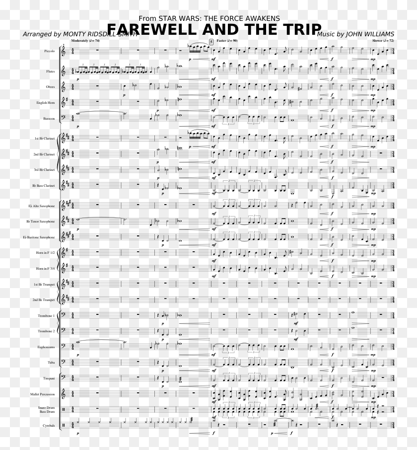751x846 Farewell And The Trip Sheet Music Composed By Music Flying Cadets Sheet Music, Gray, World Of Warcraft HD PNG Download