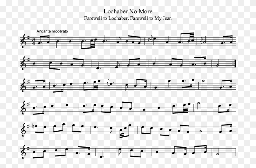 710x493 Farewell To Lochaber Farewell To My Jean Johnny I Hardly Knew Ya Scores, Sheet Music HD PNG Download