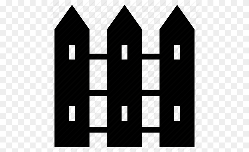 512x512 Farm Fence Black And White Farm Fence Black, Picket, Architecture, Building, Weapon PNG