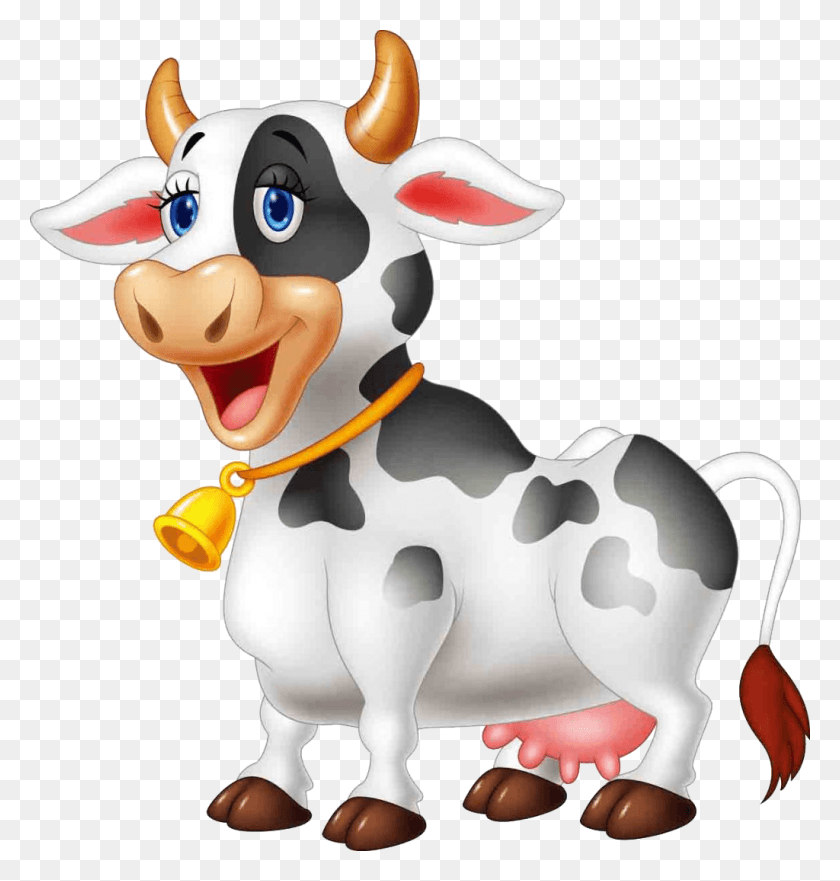 1024x1078 Farm Livestock Cartoon Cow Cattle Free Clipart Clipart Cow Kids Cartoon, Toy, Mammal, Animal HD PNG Download