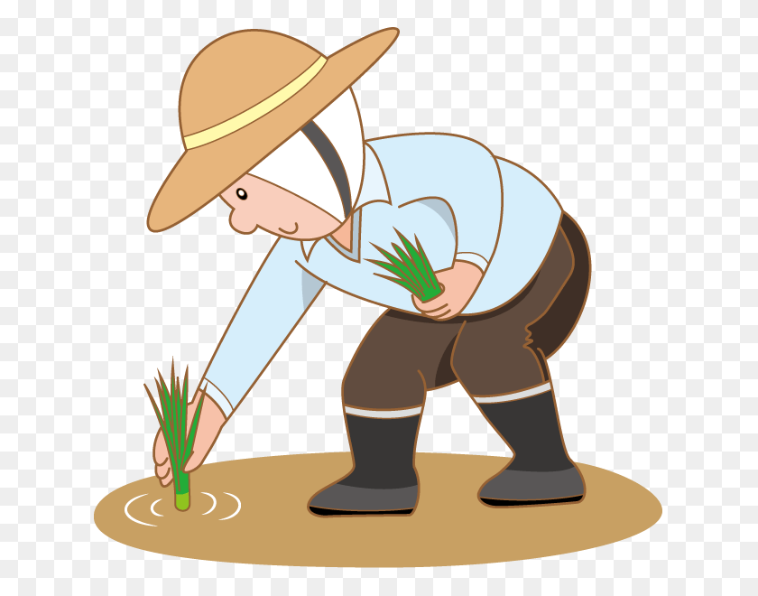 631x600 Farmers Drawing Rice Farm Farmer Planting Clip Art, Outdoors, Sun Hat, Hat HD PNG Download