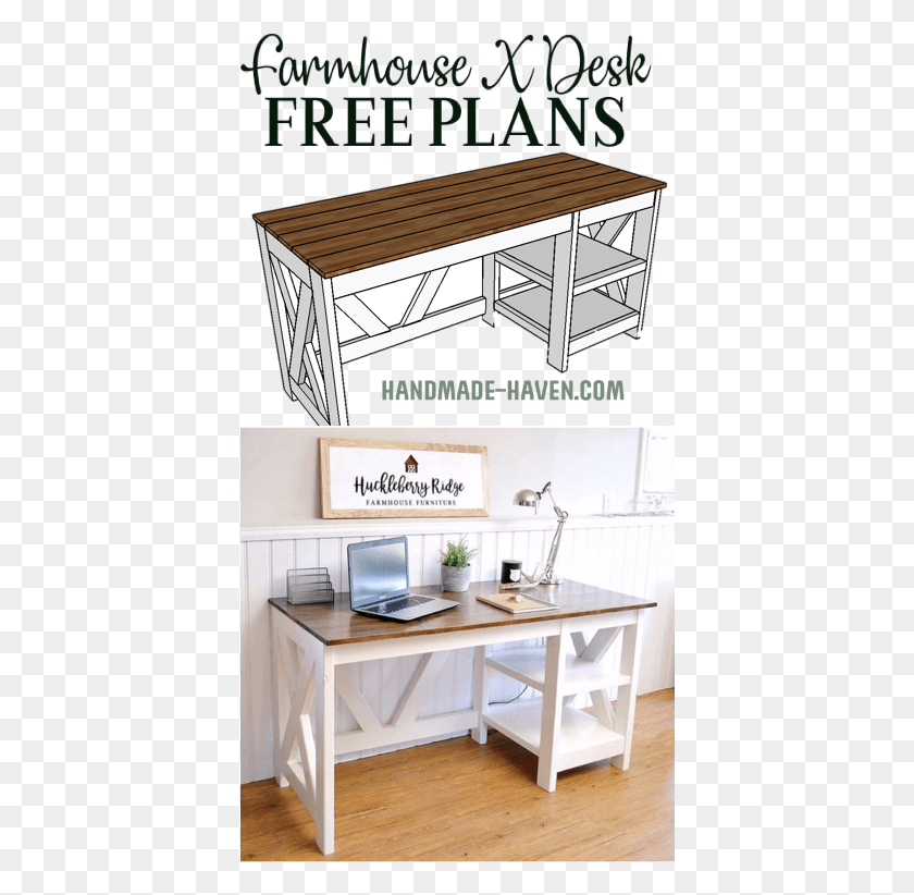 400x762 Farmhouse X Office Handmade Escritorio Artesanales De Madera, Furniture, Table, Desk HD PNG Download