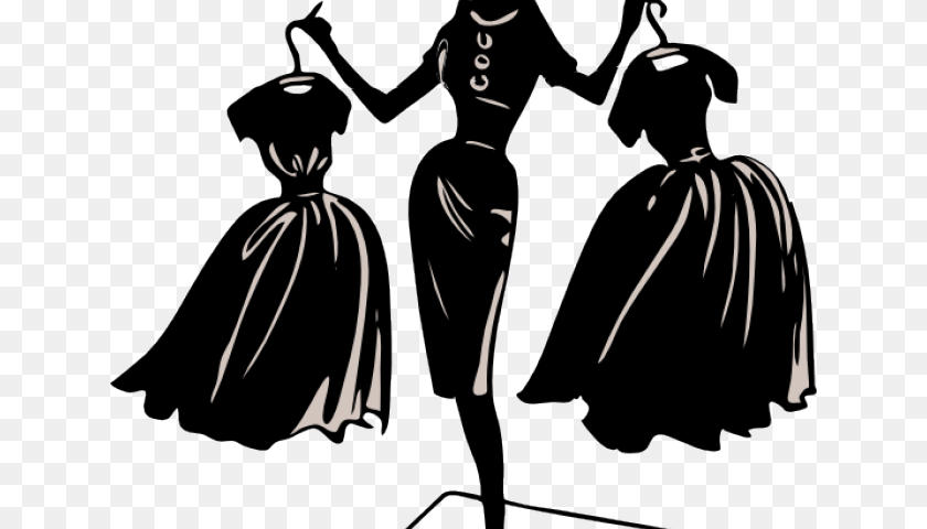 640x480 Fashion Clipart Black And White, Clothing, Dress, Person, Dancing Sticker PNG