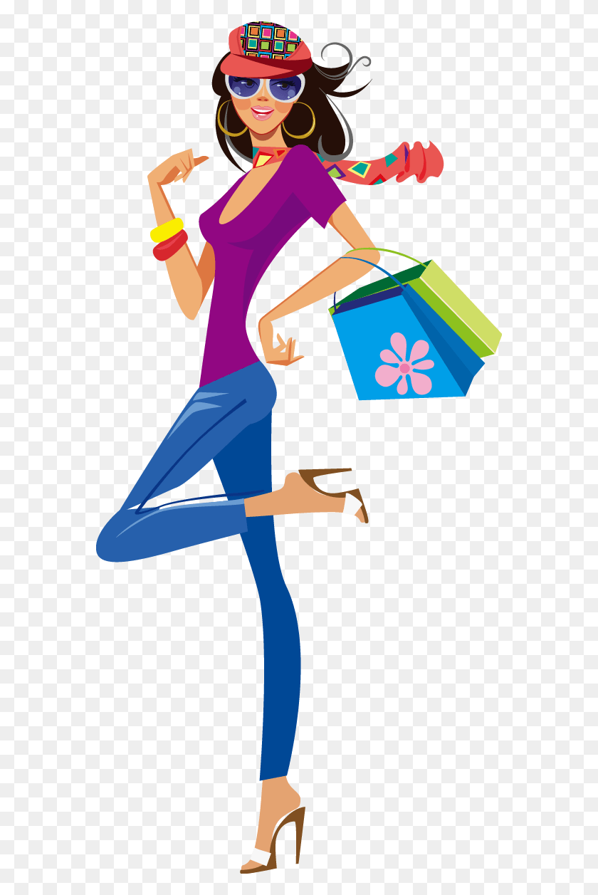 570x1197 Fashion Girl Silhouette At Getdrawings Girl Fashion Vector, Person, Human, Sunglasses HD PNG Download