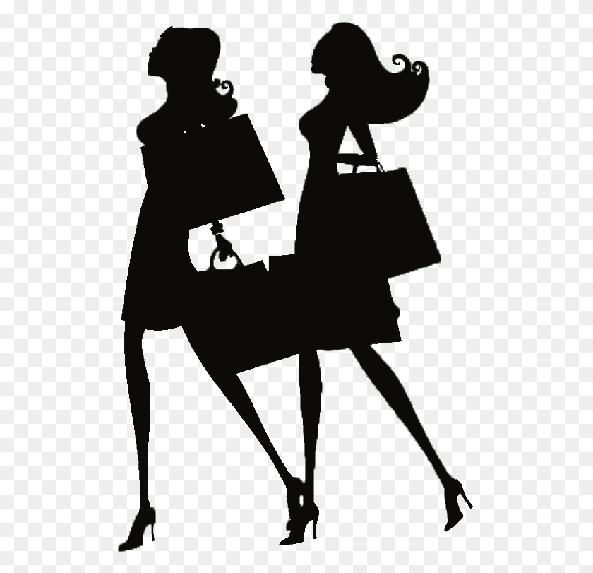 508x751 Fashion Silhouette Two Cartoon Animation Black Female Silhouette, Person, Human, Photography HD PNG Download