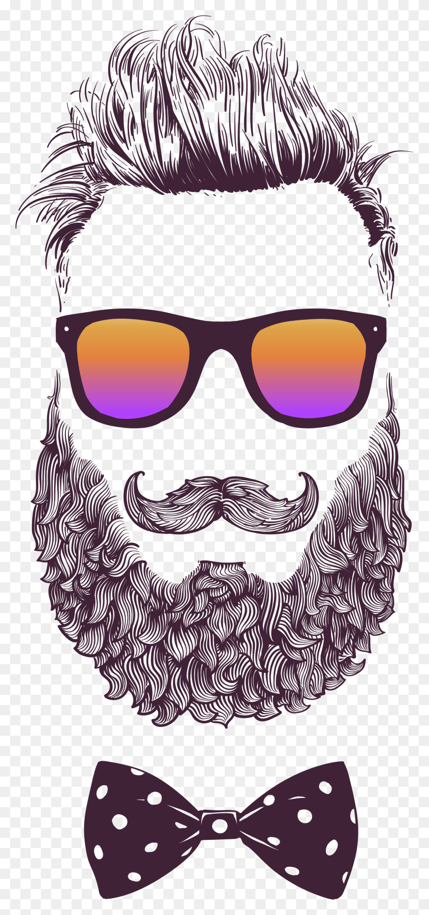 1744x3872 Fashion Sunglasses Illustration Royalty Free Vector Men Beard And Sunglasses Artwork, Accessories, Accessory, Face HD PNG Download