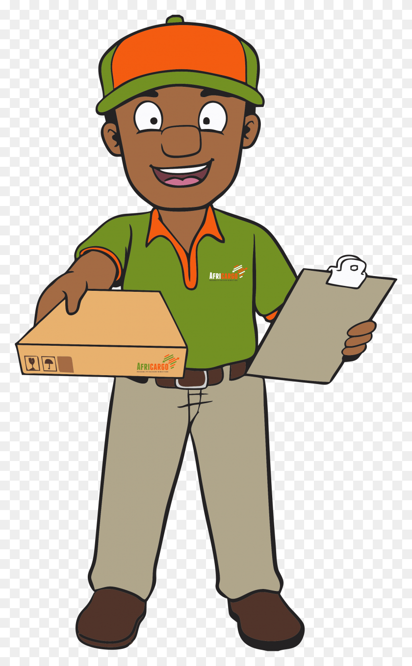 1921x3198 Fast Clipart Delivery Man Cartoon, Person, Human, Box HD PNG Download