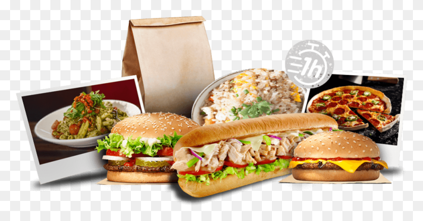 974x475 Fast Food, Burger, Food, Pizza HD PNG Download