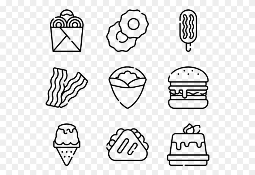 541x517 Fast Food Hand Drawn Icons, Gray, World Of Warcraft HD PNG Download
