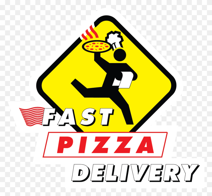 914x839 Fast Pizza Delivery Delivery In San Jose Ca Traffic Sign, Symbol, Sign, Text HD PNG Download