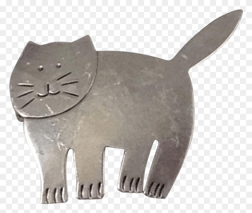 960x802 Fat Cat Large Kitty Figural Pin Taxco Sterling Silver Black Cat, Axe, Tool, Mammal HD PNG Download
