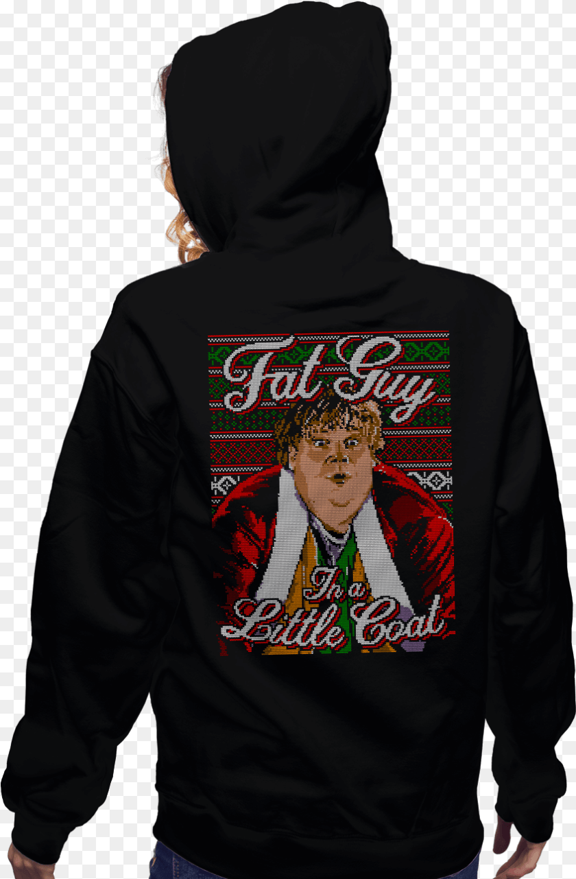 Fat Guy Chris Farley Christmas Sweater, Clothing, Hood, Hoodie, Knitwear Sticker PNG