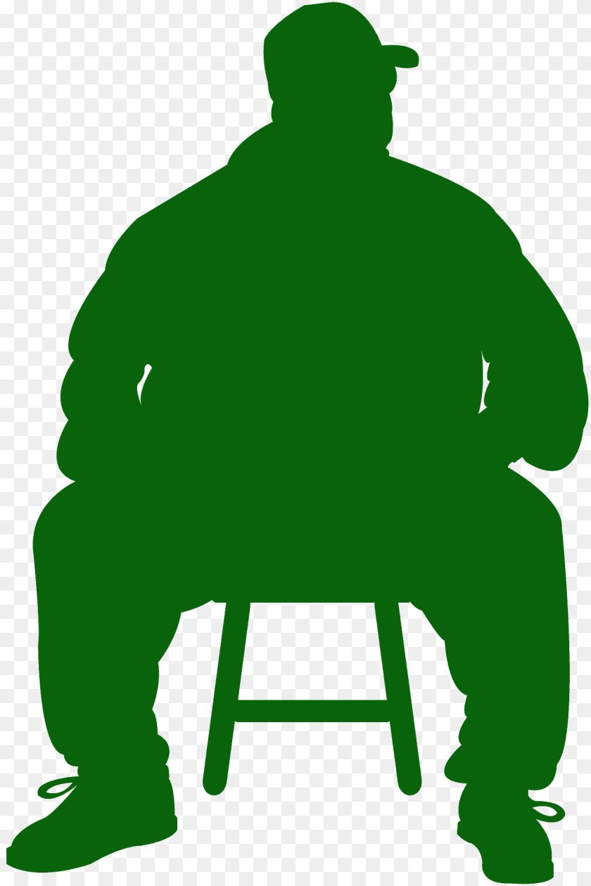 Fat Man Silhouette, Person, Sitting, Clothing, Pants Clipart PNG