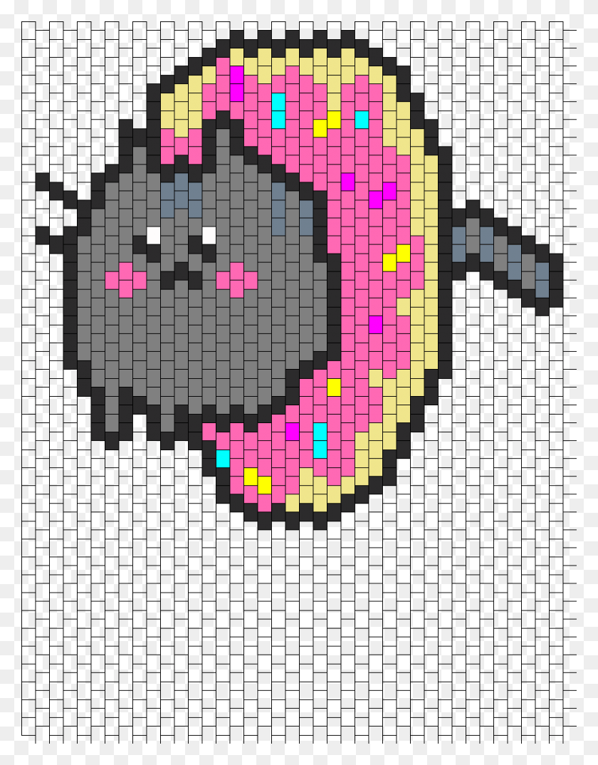 840x1093 Fat Nyan Cat Meant To Be Peyote Bead Pattern Circle, Rug, Text, Number HD PNG Download