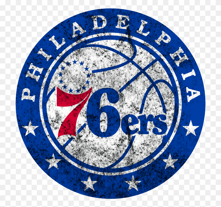 723x724 Descargar Png Fathead Philadelphia 76Ers Logo Wall Graphic, Símbolo, Marca Registrada, Alfombra Hd Png