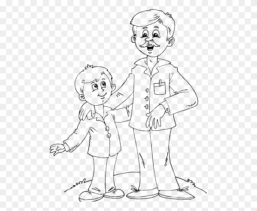 515x631 Father And Drawing At Getdrawings Com Free Dad And Son Coloring Pages, Person, Human, People HD PNG Download