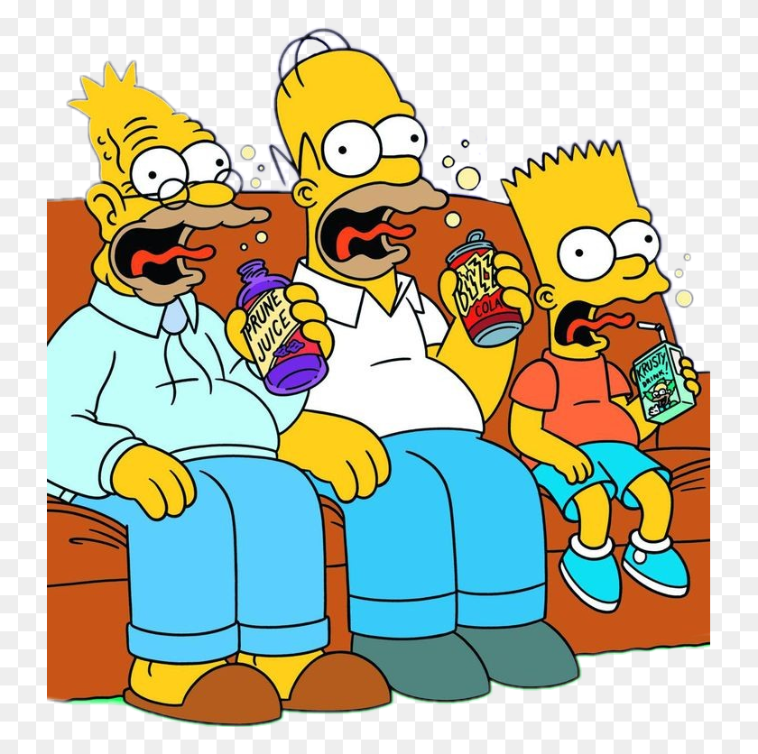 735x776 El Padre Hijo Burp Simpson Homer Y Bart Bebiendo, Multitud, Al Aire Libre Hd Png