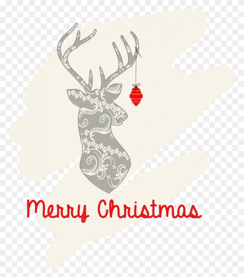 799x916 Faux Christmas Deer Head Merry Christmas Deer Head, Antler, Deer, Wildlife HD PNG Download