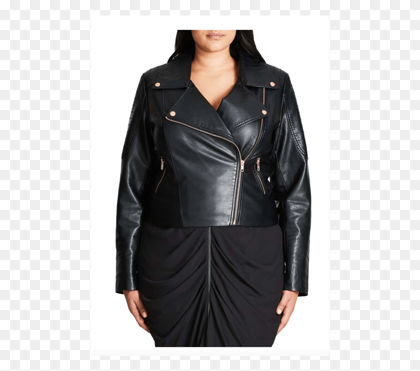479x682 Faux Leather Biker Jacket Jacket, Clothing, Apparel, Coat HD PNG Download
