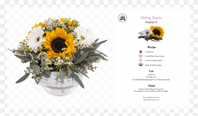 1800x1000 Fbn Arrangement And Recipe 0034 Yellow Picking Daisies Bouquet, Plant, Flower, Blossom HD PNG Download