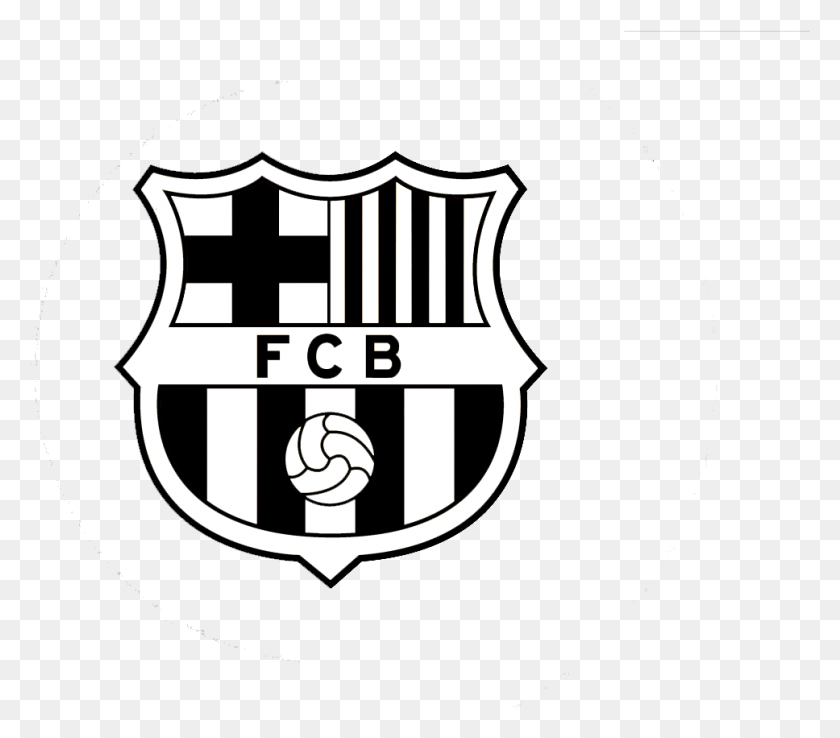 968x842 Fc Barcelona Logo Black And White, Armor, Shield HD PNG Download