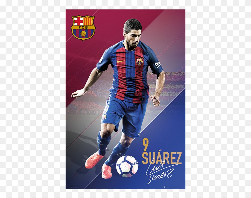 403x601 Fc Barcelona Luis Suarez Poster 1617 Poster De Luis Surez, Person, Soccer Ball, Ball HD PNG Download