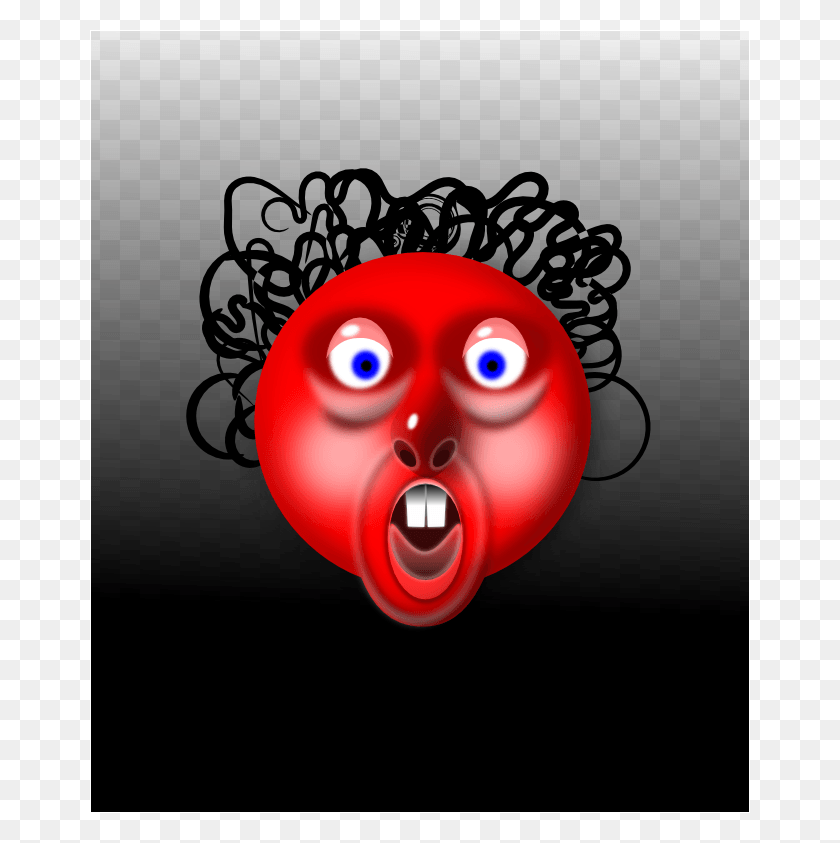 660x783 Иллюстрация Страха Красное Лицо Черные Волосы, Игрушка, Мяч, Боулинг Hd Png Скачать