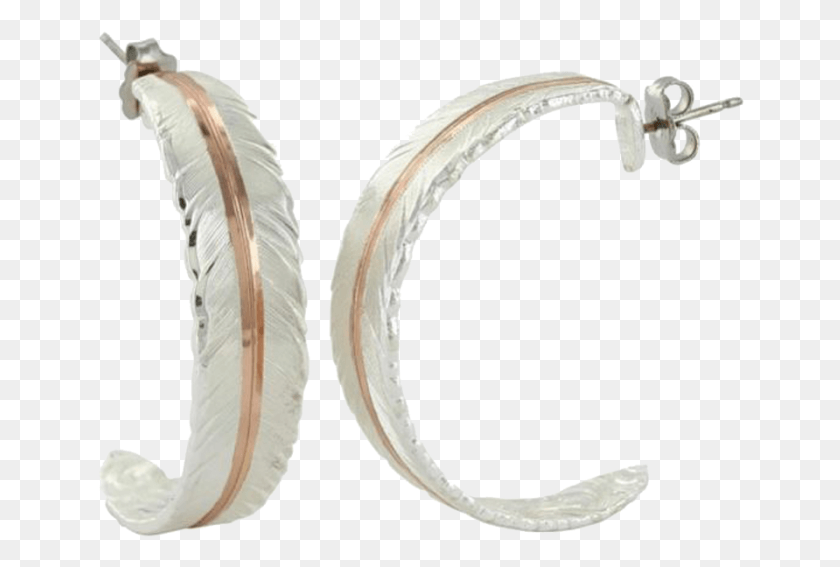 648x507 Feather Rose Gold Vein Hoop Earrings Body Jewelry, Bird, Animal, Person HD PNG Download