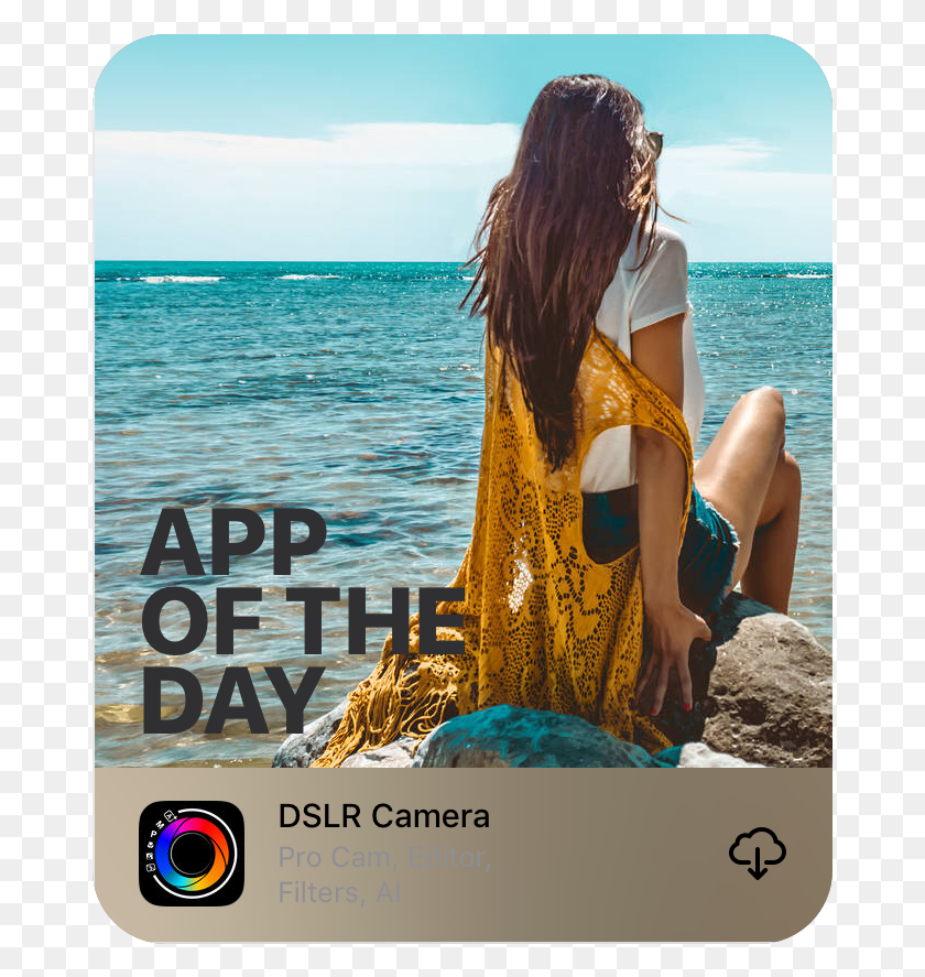 673x827 Featured On The Appstore Sea, Clothing, Person, Female Descargar Hd Png