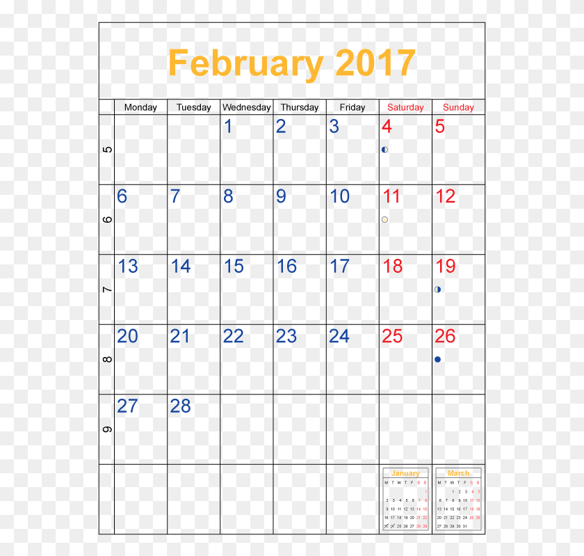 559x739 February 2017 Calendar Vector 2011 Calendar, Text HD PNG Download