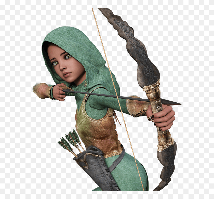 592x721 Fee Elf Arch Arrow Objectives Quiver Fairy Fae Target Archery, Archer, Sport, Bow HD PNG Download