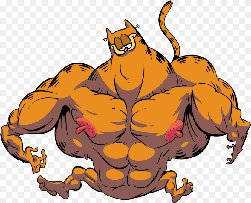 1245x1005 Feel The Explosive Might That Is Garfield Illustration, Adult, Male, Man, Person PNG