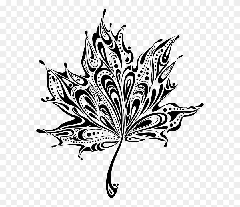 587x666 Felicia Schneiderhan Black And White Autumn Leaf Tattoo, Gray, World Of Warcraft HD PNG Download
