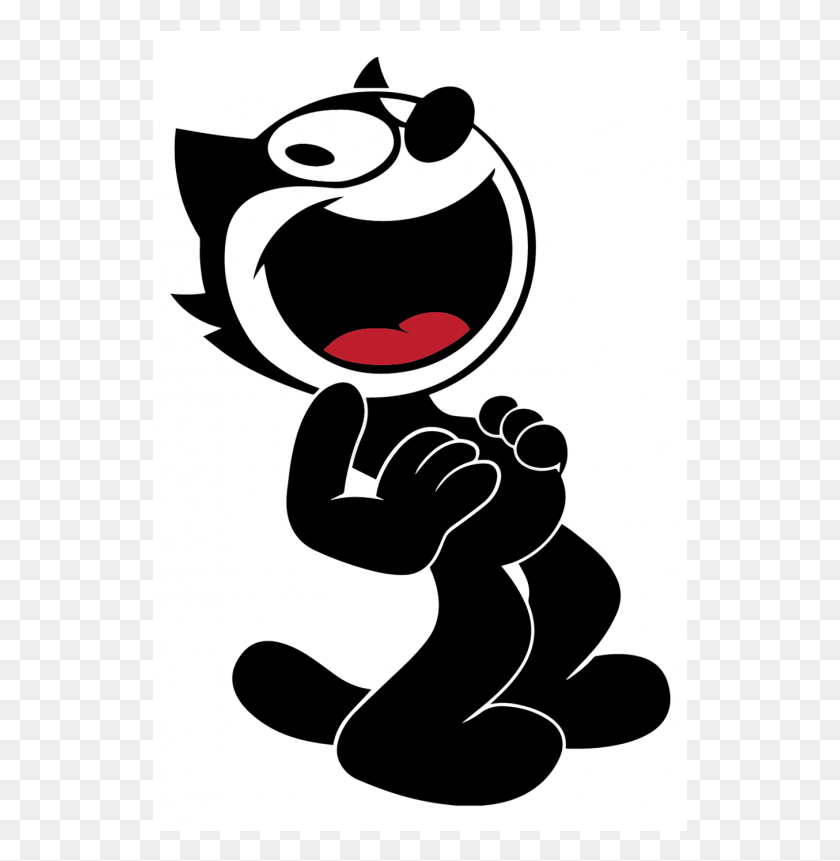 535x801 Felix Laughing Full Color Availability Felix The Cat Phone, Stencil, Kneeling HD PNG Download