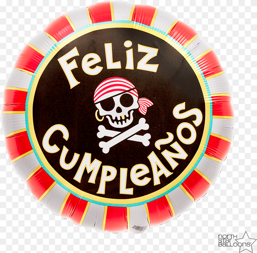 839x827 Feliz Cumpleanos Pirate Skull 18 In Download Circle, Badge, Logo, Symbol, Balloon Transparent PNG