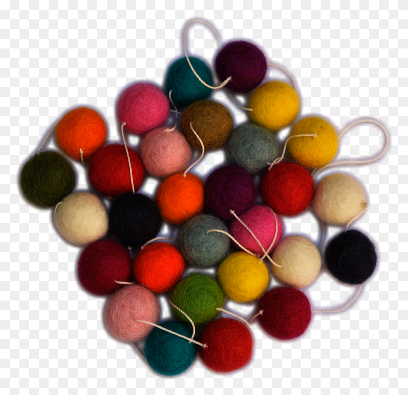 981x950 Felt Ball Garland Circle, Sphere, Food HD PNG Download