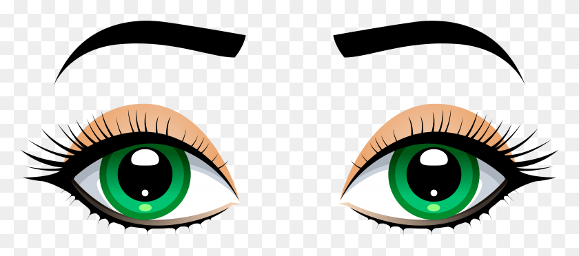 7764x3112 Female Eyes With Eyebrows Clip Art Human Eye Eyes Clipart, Tape, Angry Birds HD PNG Download