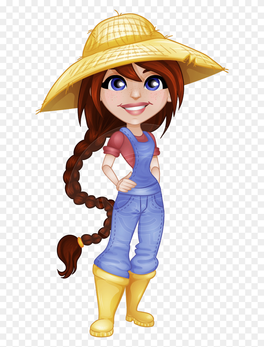 616x1043 Female Farmer Vector Cartoon Character Female Cartoon, Clothing, Apparel, Person HD PNG Download