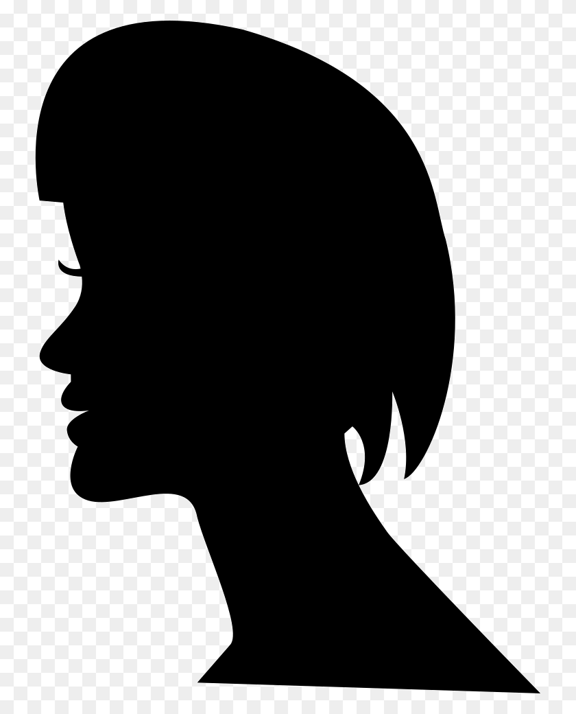 738x980 Female Head Silhouette From Side View With Short Hair Zijkant Gezicht Silhouet, Person, Human HD PNG Download